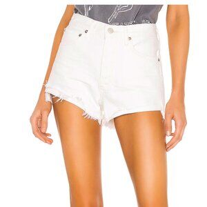 AGOLDE Parker Vintage Cut Off Short Tissue | White Frayed Denim | Gently Used